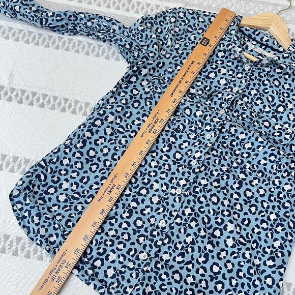 Boden 100% Cotton Leopard Animal Print Button Down Shirt 4 Preppy Chic Twee - Picture 4 of 10